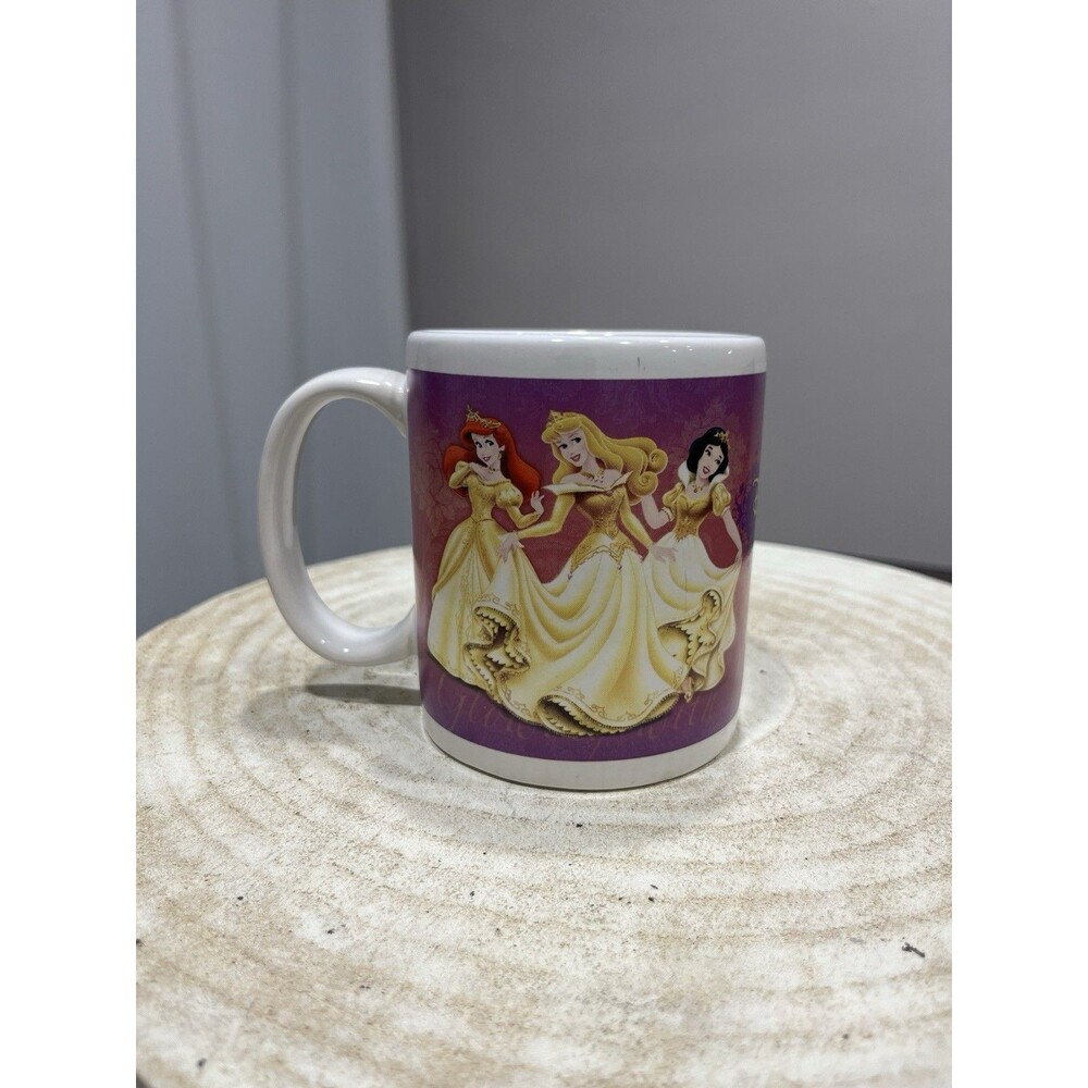 Vintage Disney Princess Ceramic Mug 6 Princesses All That Glitters Is Gold Era